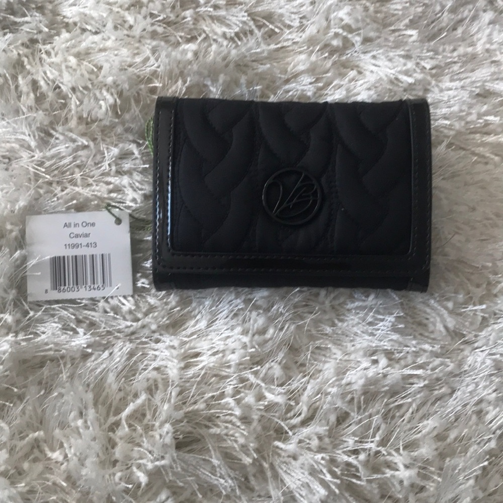 New Vera Bradley Black All In One wristlet